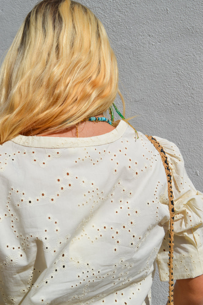 Esmé Studios Leo Buttercream Blouse - The Mercantile London