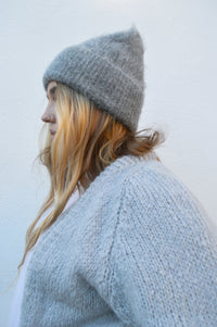Arctic Fox Grey Alpaca Beanie - The Mercantile London