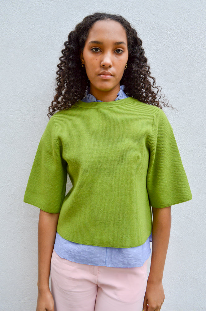 Object Ulla Parvi Peridot Green Knit Cardigan - The Mercantile London