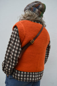 Sommerville Burnt Orange Knitted Waistcoat - The Mercantile London