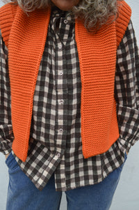 Sommerville Burnt Orange Knitted Waistcoat - The Mercantile London