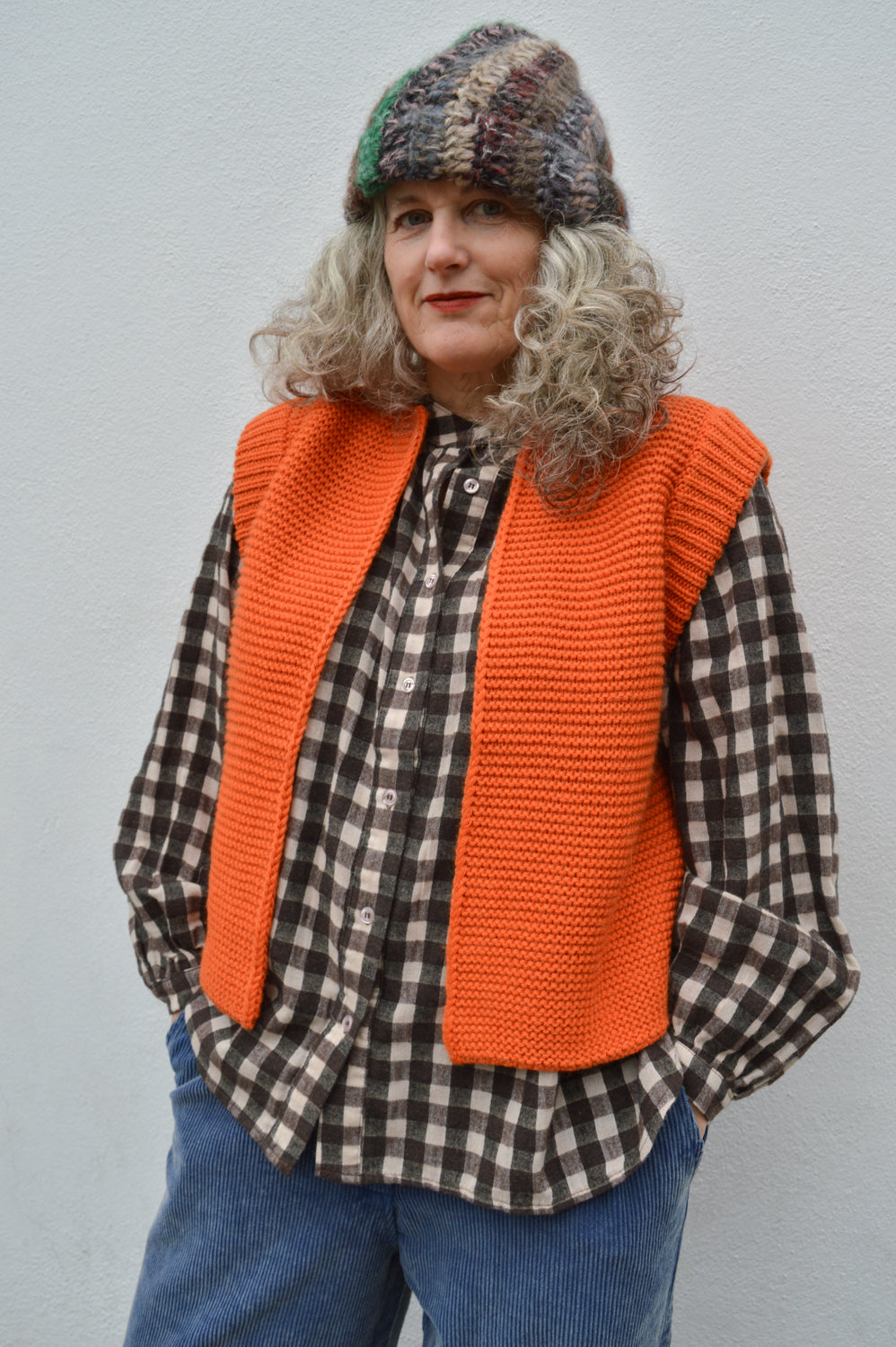 Sommerville Burnt Orange Knitted Waistcoat - The Mercantile London