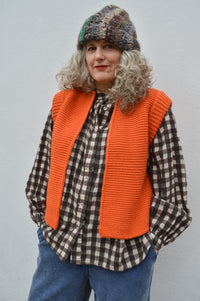 Sommerville Burnt Orange Knitted Waistcoat - The Mercantile London