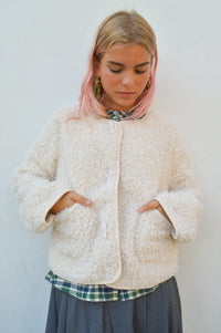 Object Iduna Teddy White Sand Jacket - The Mercantile London