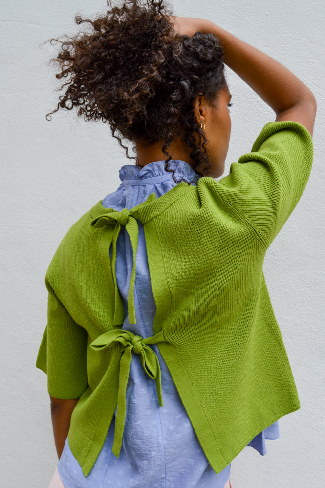Object Ulla Parvi Peridot Green Knit Cardigan - The Mercantile London
