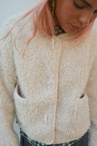 Object Iduna Teddy White Sand Jacket - The Mercantile London