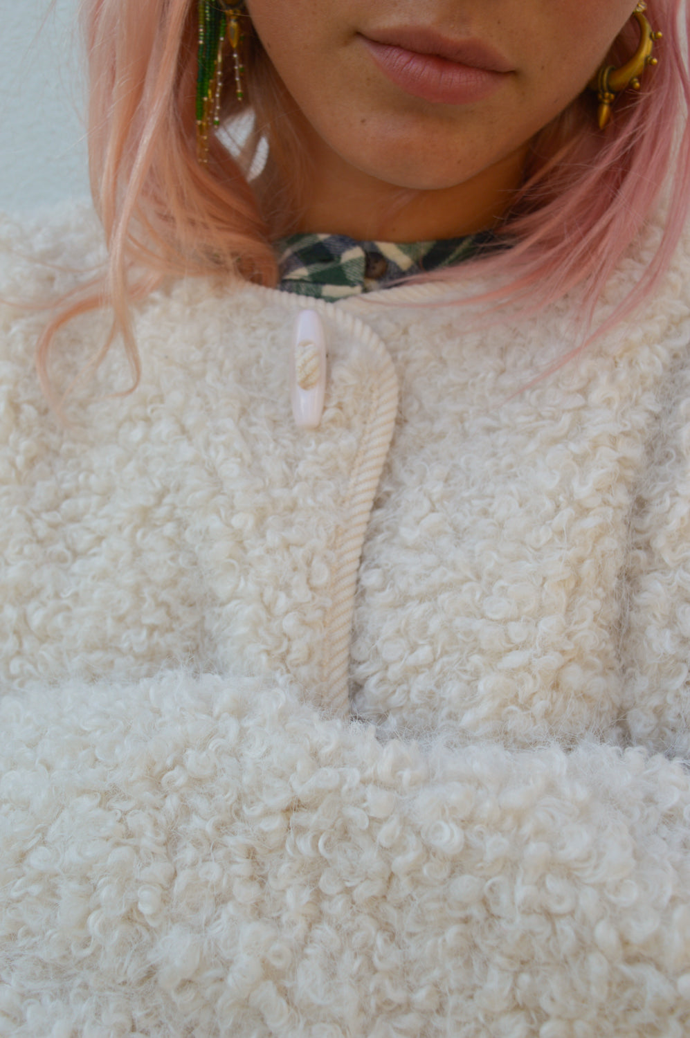 Object Iduna Teddy White Sand Jacket - The Mercantile London