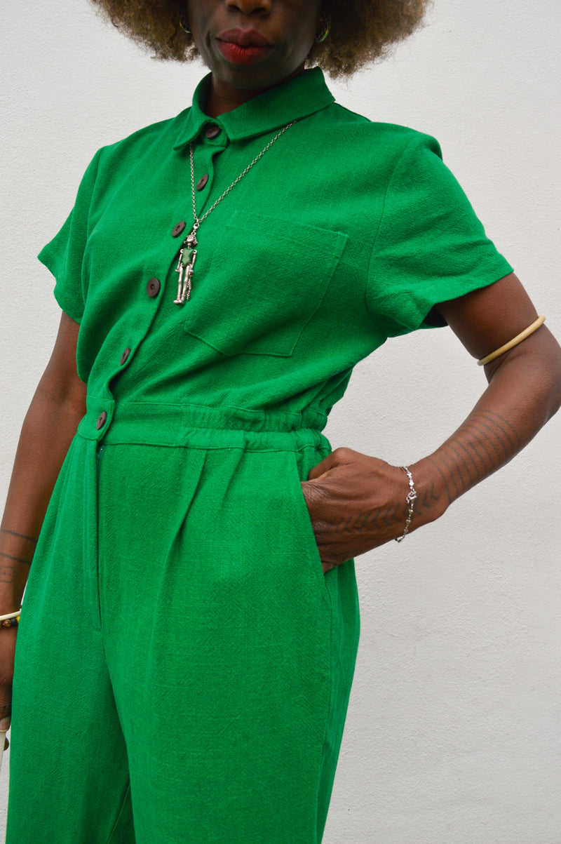 Lowie Emerald Linen Boilersuit - The Mercantile London