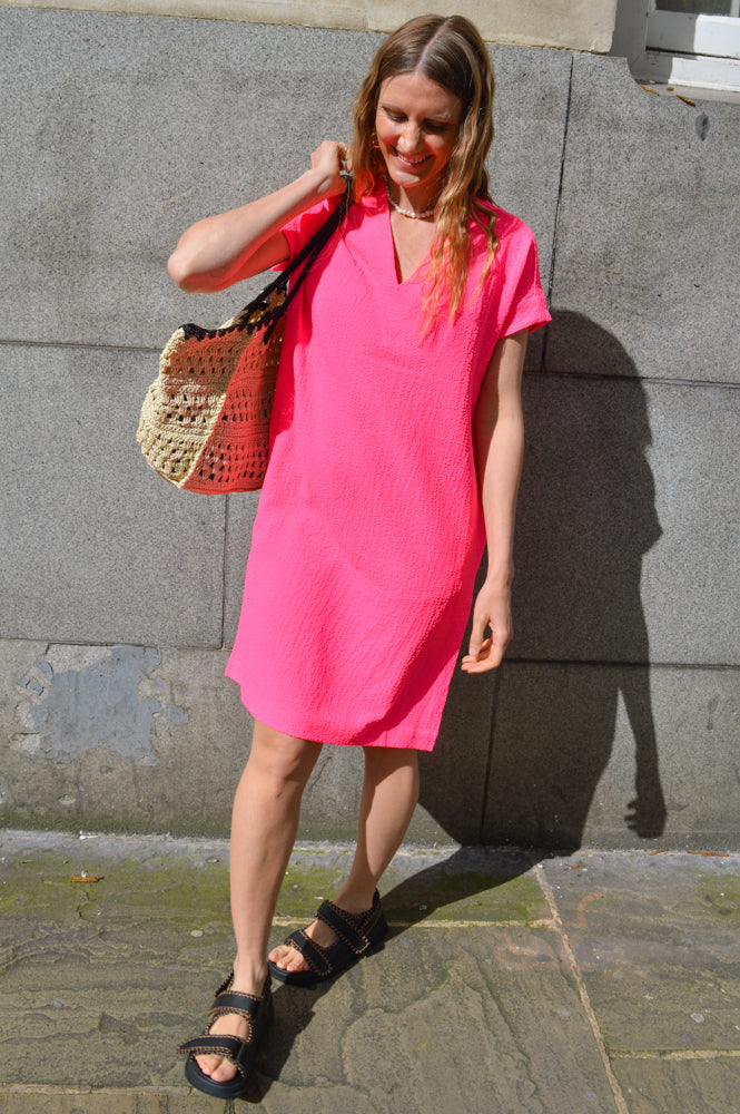 CKS Saba Bright Pink Dress - The Mercantile London