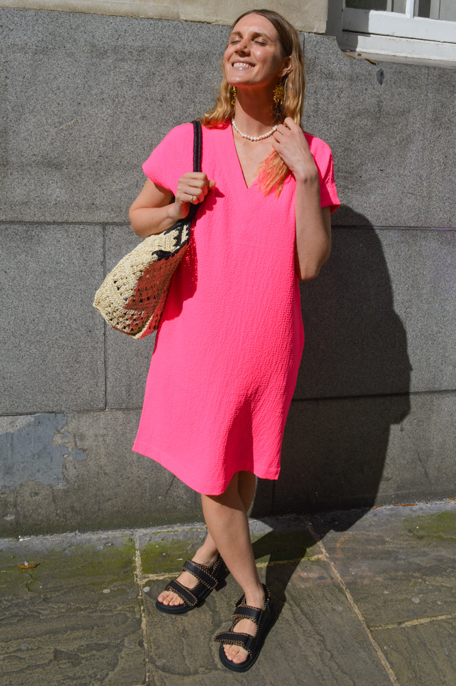 CKS Saba Bright Pink Dress - The Mercantile London