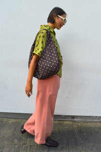 CUBIC Polka Dot Brown Shoulder Bag