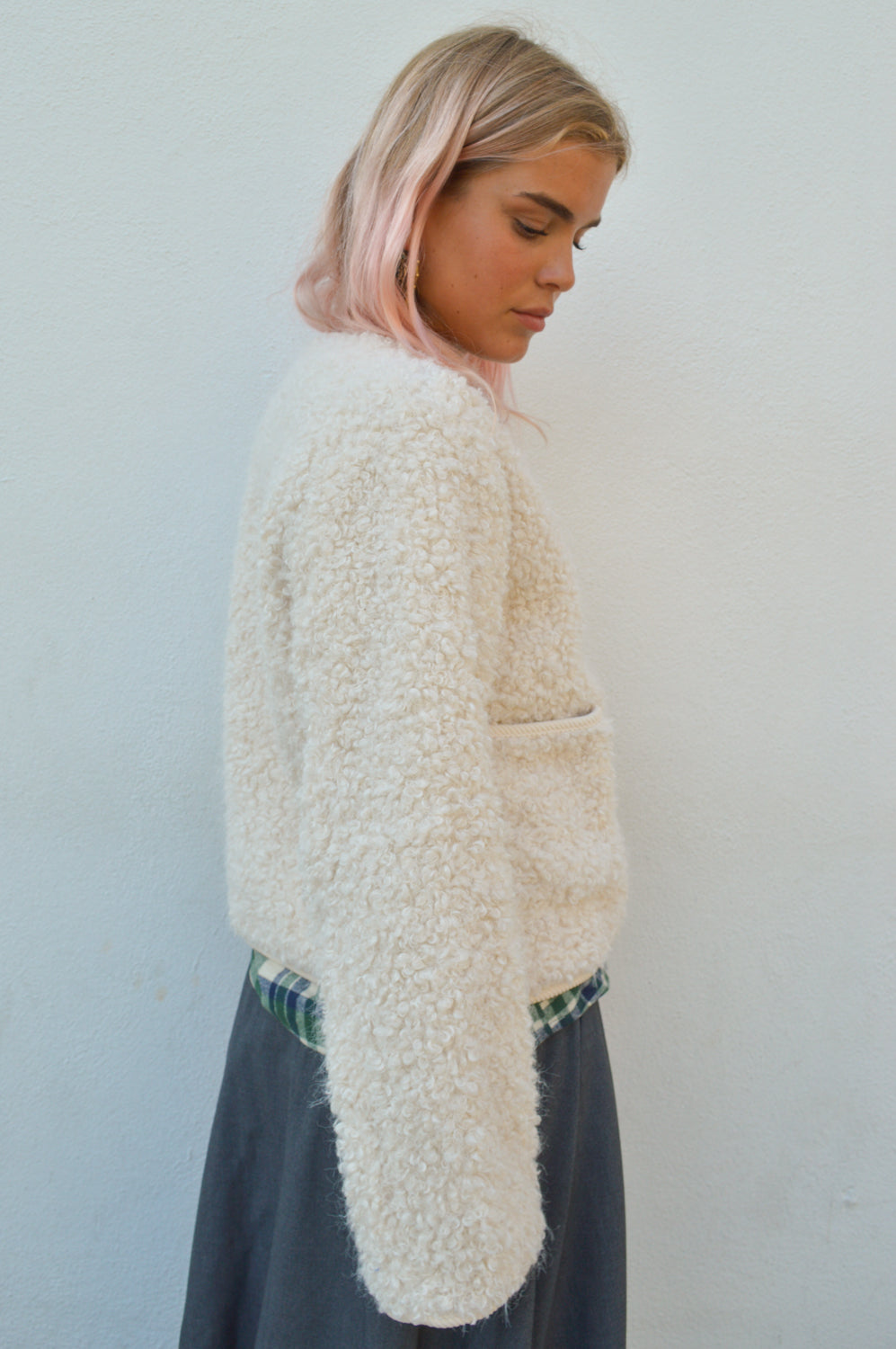 Object Iduna Teddy White Sand Jacket - The Mercantile London