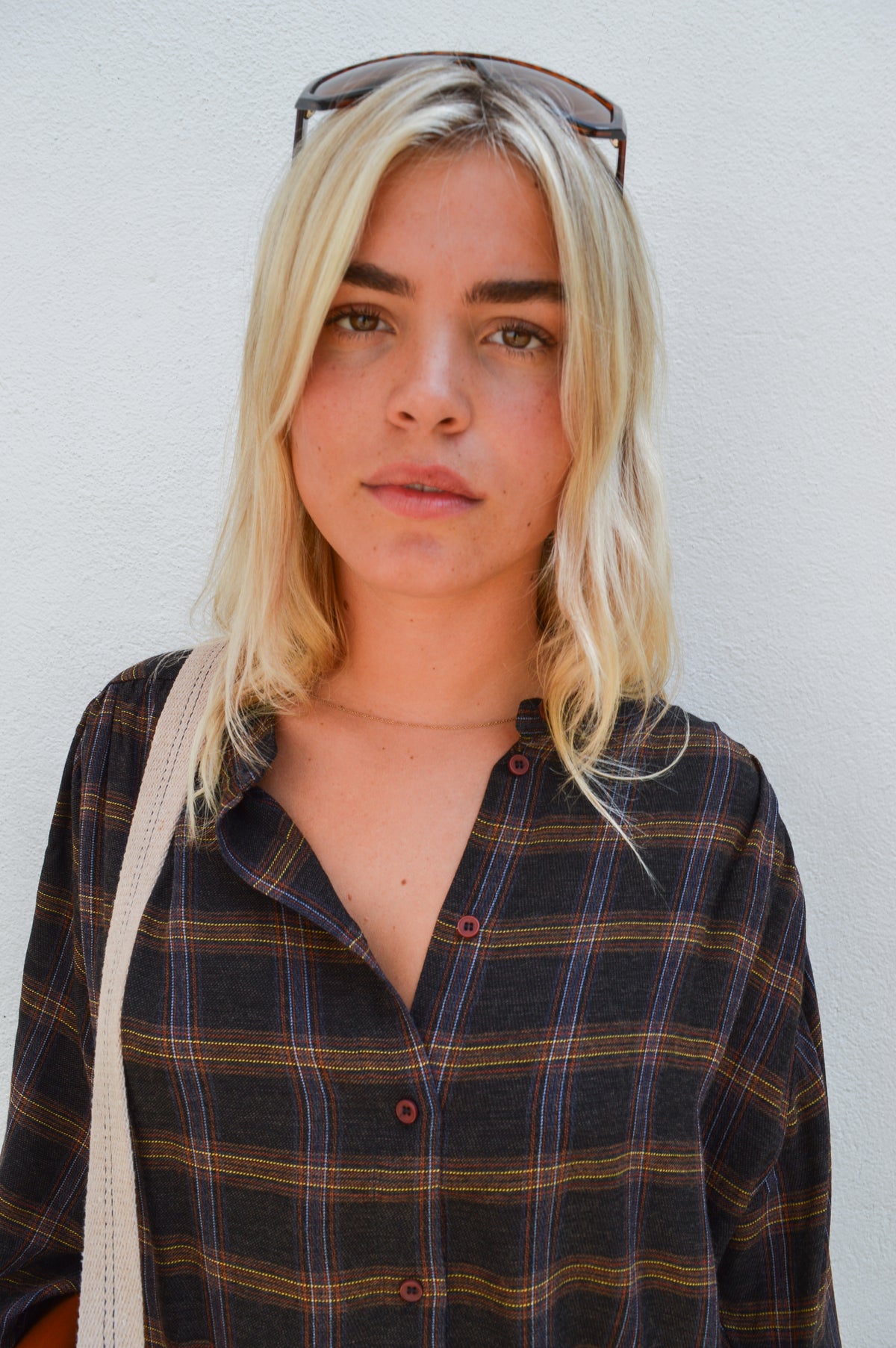 Sacrécoeur Gladis Maroon Check Blouse