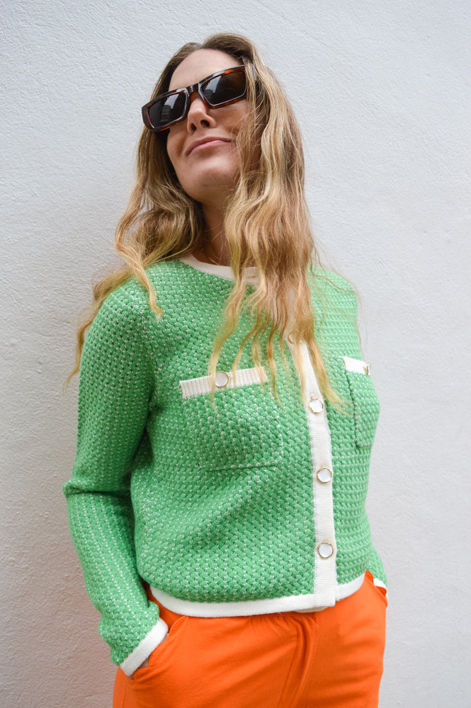 Suncoo Knitted Gilet Vert - The Mercantile London