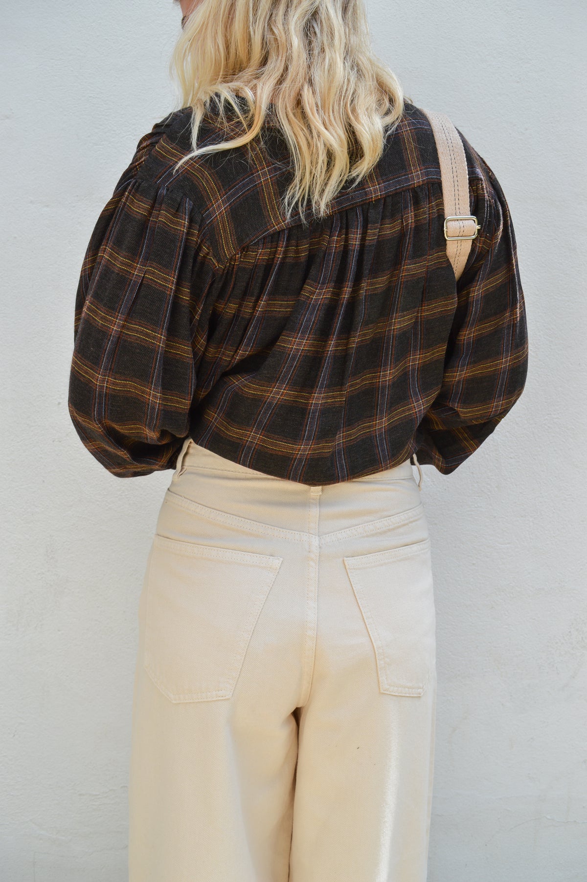 Sacrécoeur Gladis Maroon Check Blouse