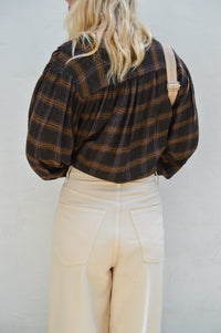 Sacrécoeur Gladis Maroon Check Blouse