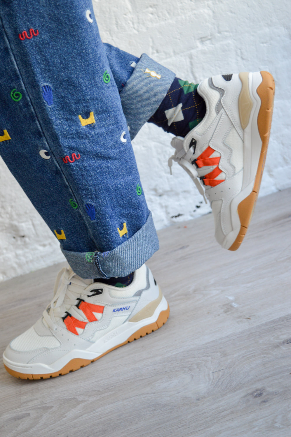 Karhu Fusion XT Blanc And Nasturtium Trainers - The Mercantile London
