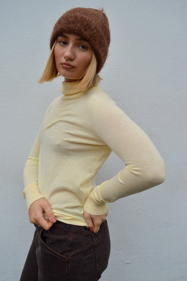 L.F. Markey Joshua Cream Knit Turtleneck - The Mercantile London