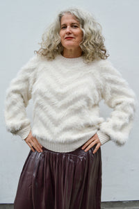 Object Hollow White Sand Chevron Jumper - The Mercantile London