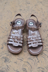 JuJu Riley Chocolate Open Toe Jelly Shoes - The Mercantile London