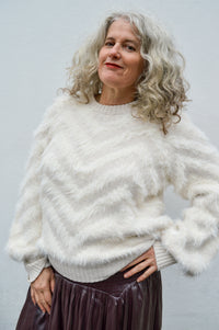 Object Hollow White Sand Chevron Jumper - The Mercantile London