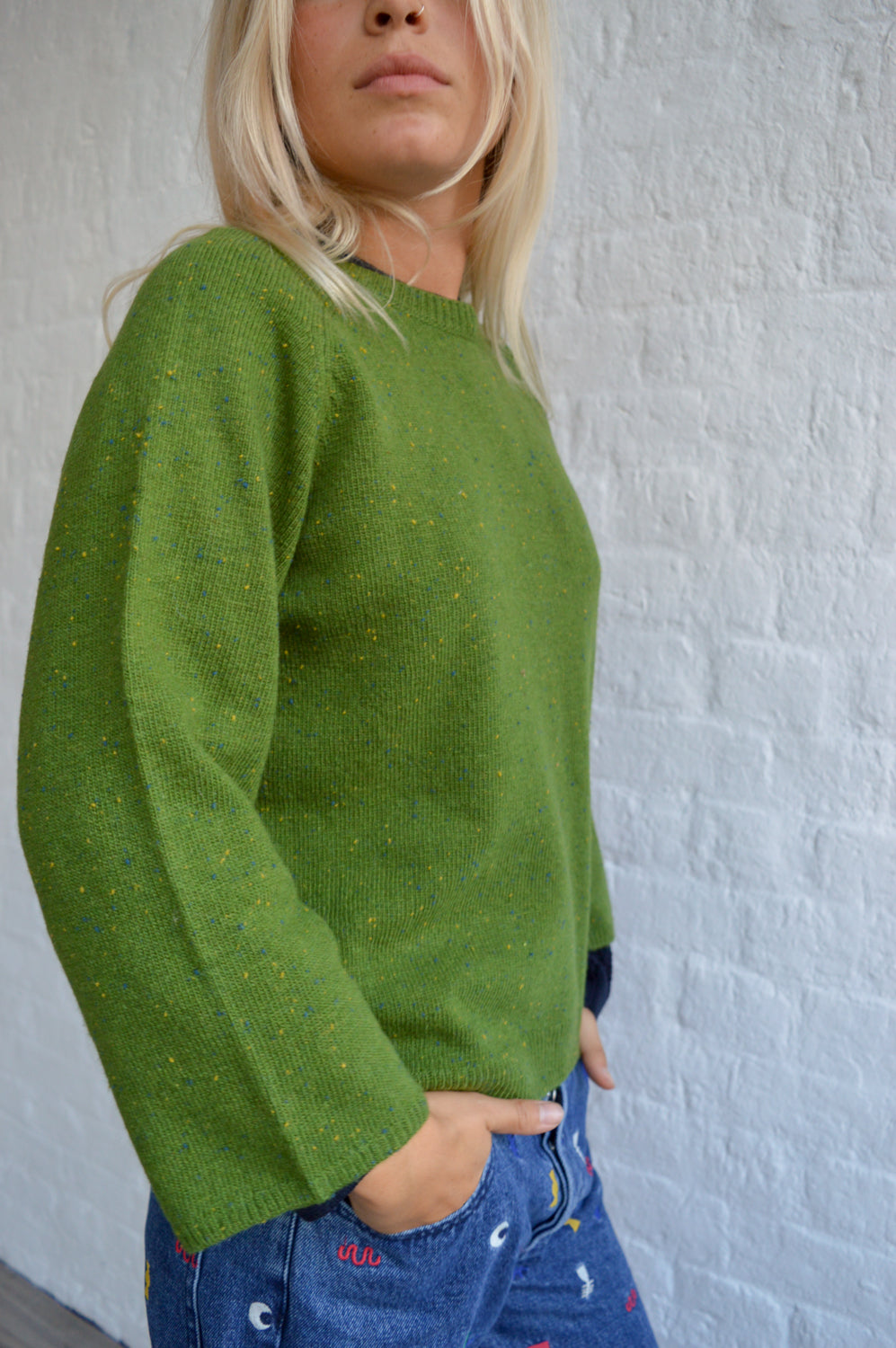 Nice Things Grass Speckled Yarn Jumper - The Mercantile London