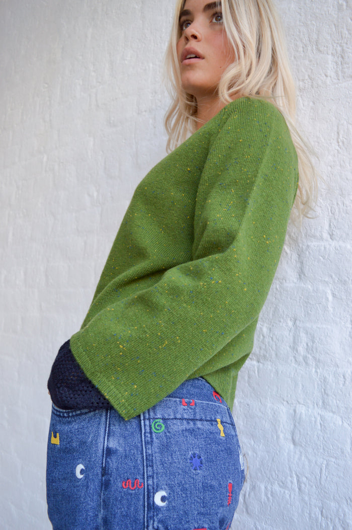 Nice Things Grass Speckled Yarn Jumper - The Mercantile London