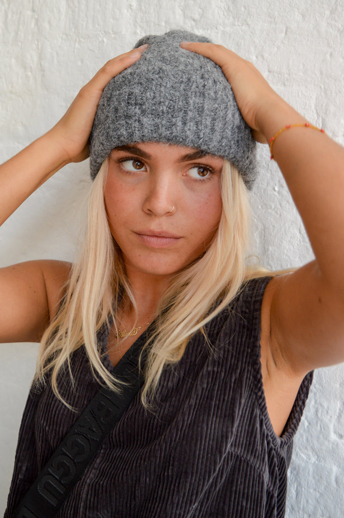 MBYM Muskan Grey Melange Hat - The Mercantile London