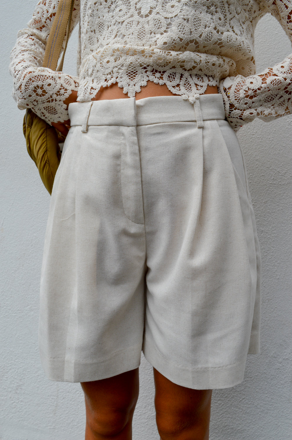 Grace & Mila Pascal Tailored Ecru Bermuda Shorts - The Mercantile London