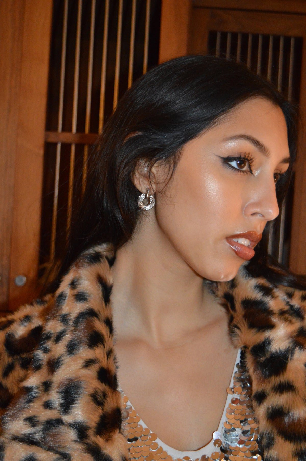 White Spiral Knocker Earrings in Silver - The Mercantile London