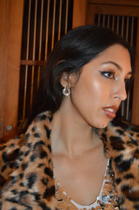 White Spiral Knocker Earrings in Silver - The Mercantile London