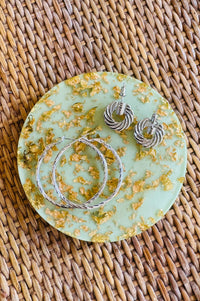 White Spiral Knocker Earrings in Silver - The Mercantile London