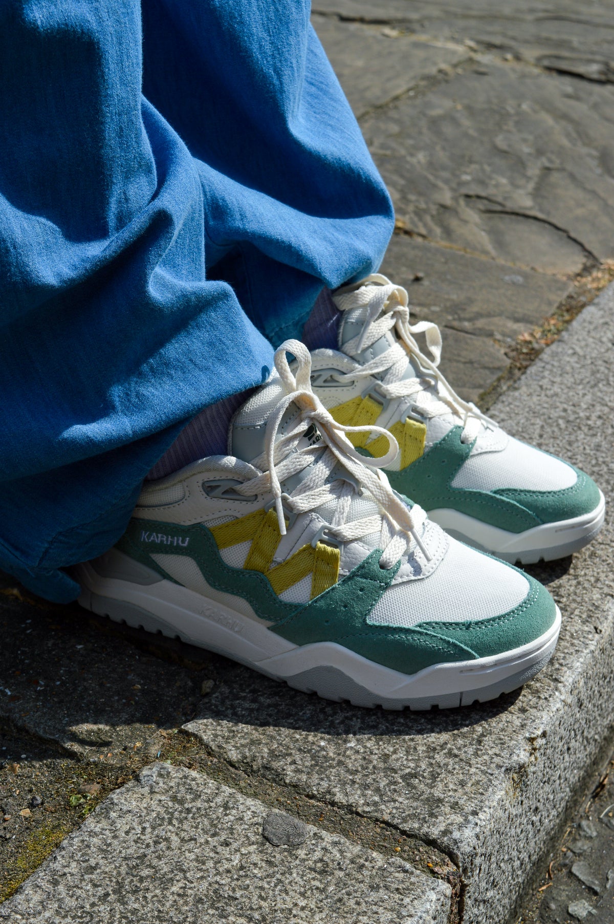 Karhu Aria Fusion XT Iceberg Green/Dusty Yellow Trainers - The Mercantile London