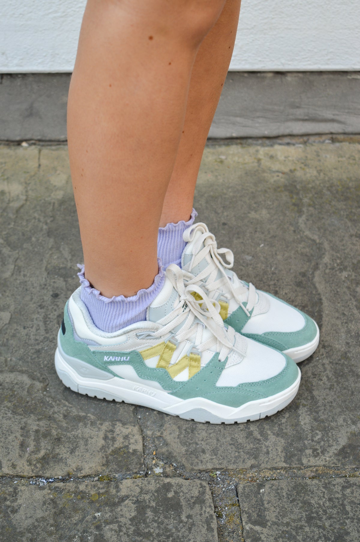 Karhu Aria Fusion XT Iceberg Green/Dusty Yellow Trainers - The Mercantile London