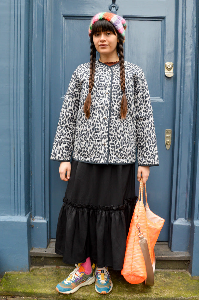 Lolly's Laundry Lily Quilted Grey Leopard Jacket - The Mercantile London
