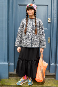 Lolly's Laundry Lily Quilted Grey Leopard Jacket - The Mercantile London
