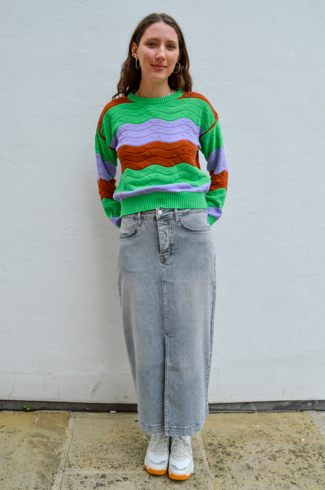 Thinking Mu Jo Green Knitted Sweater - The Mercantile London