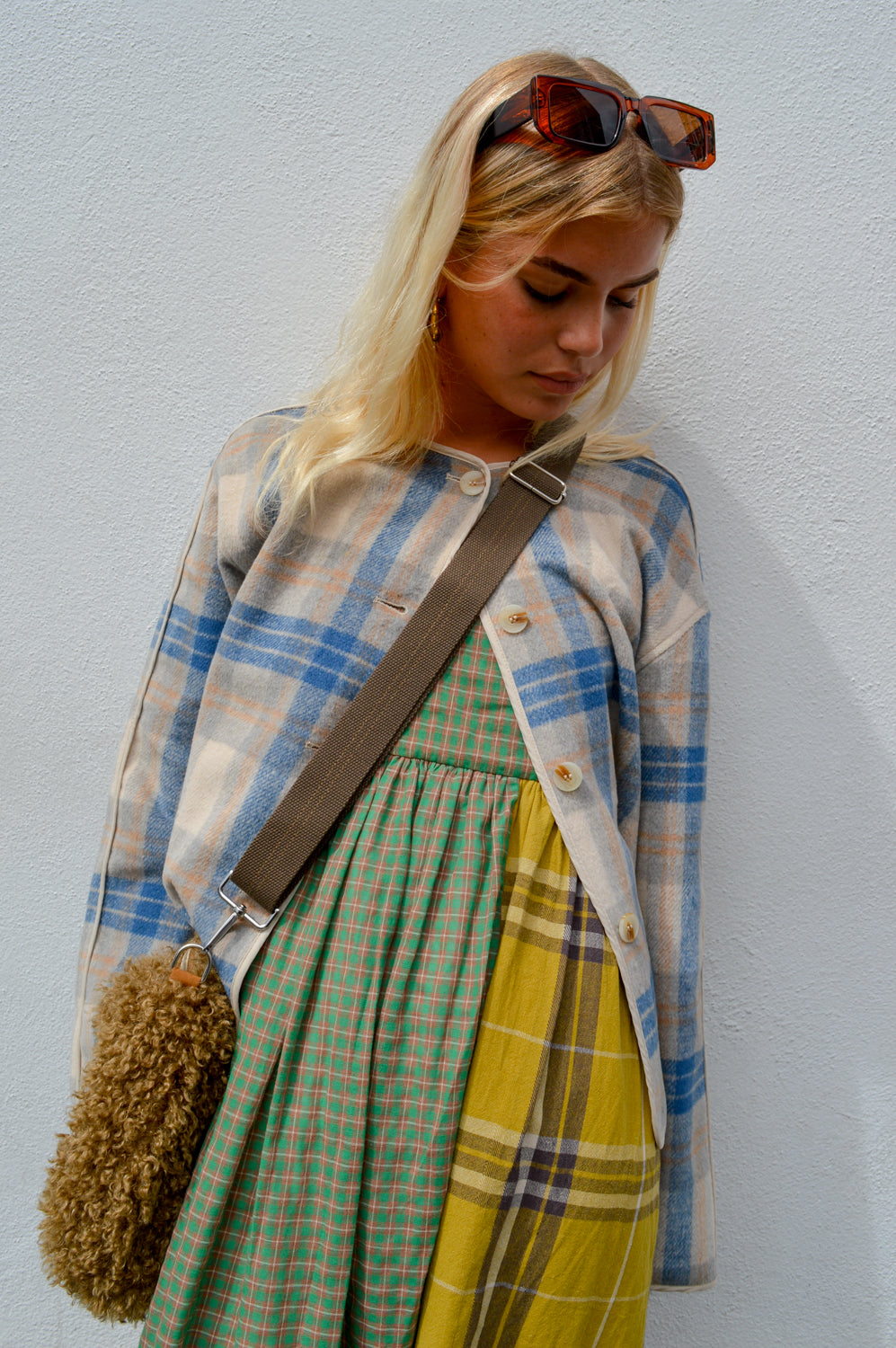 Amente Contrast Check Cami Dress - The Mercantile London
