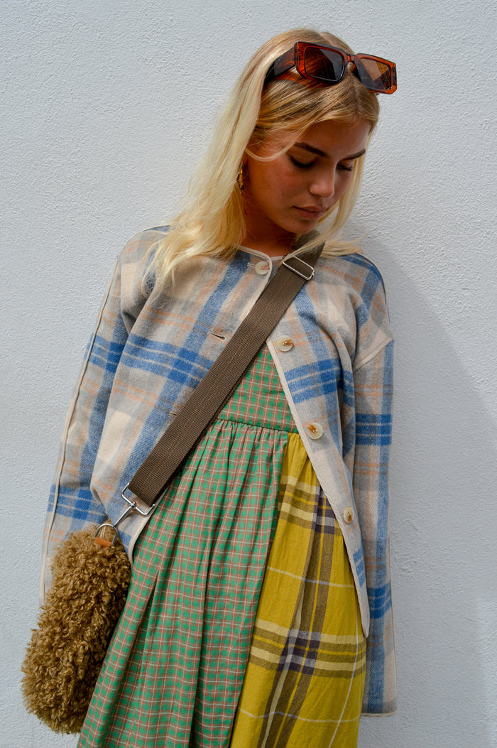 Amente Contrast Check Cami Dress - The Mercantile London