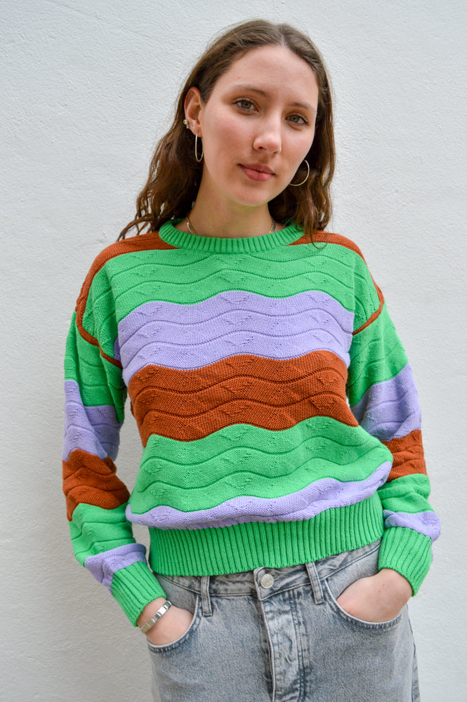 Thinking Mu Jo Green Knitted Sweater - The Mercantile London