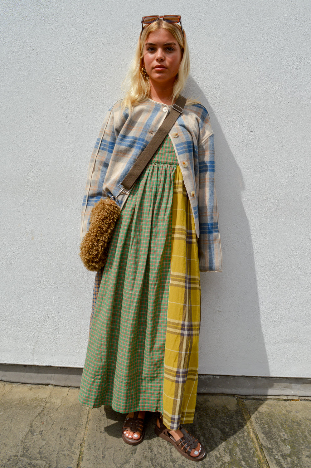 Amente Contrast Check Cami Dress - The Mercantile London