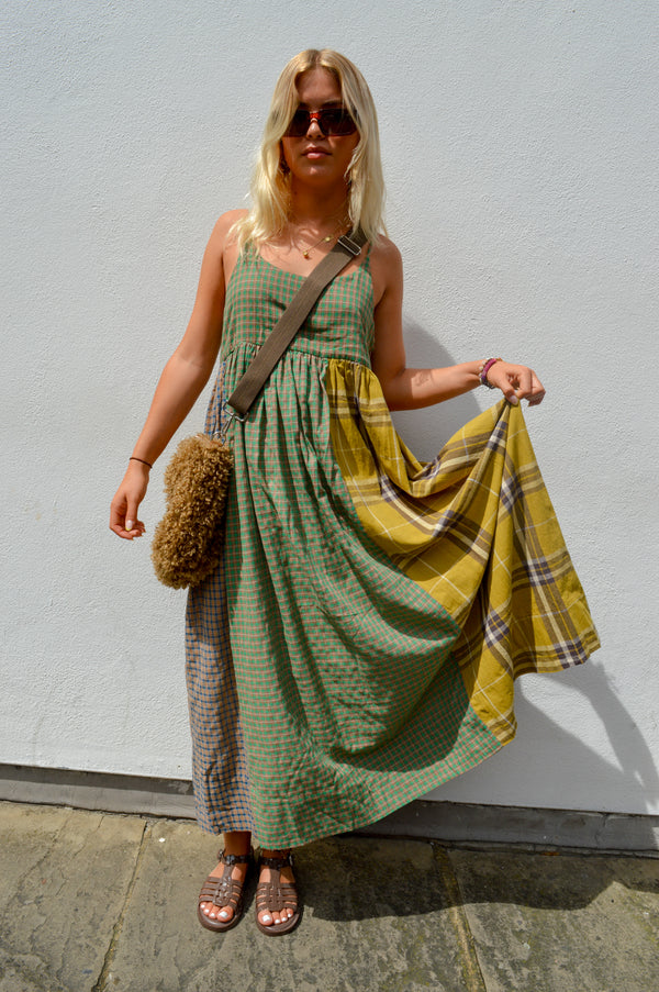 Amente Contrast Check Cami Dress - The Mercantile London