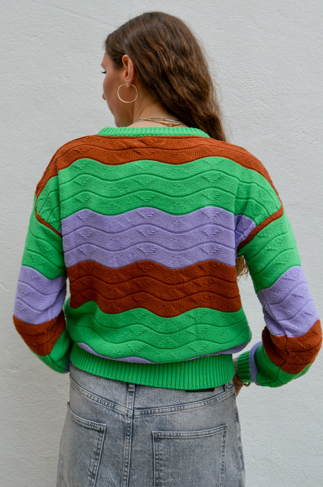 Thinking Mu Jo Green Knitted Sweater