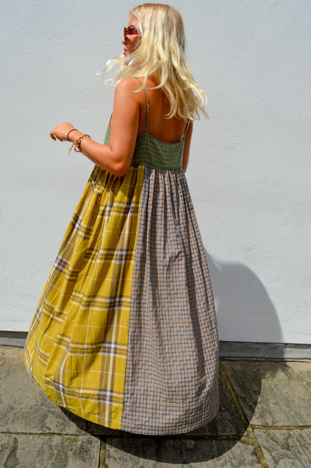 Amente Contrast Check Cami Dress - The Mercantile London