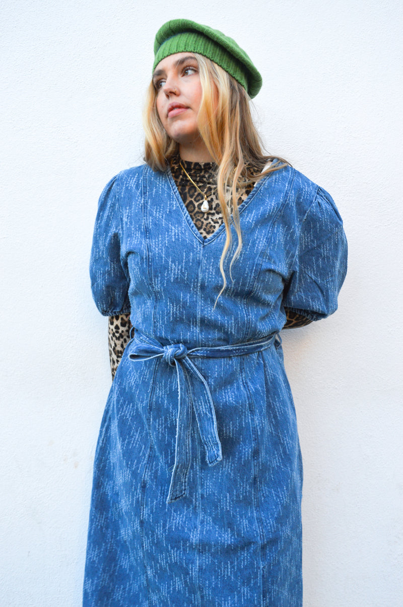 ICHI Aski Medium Blue Denim Dress - The Mercantile London