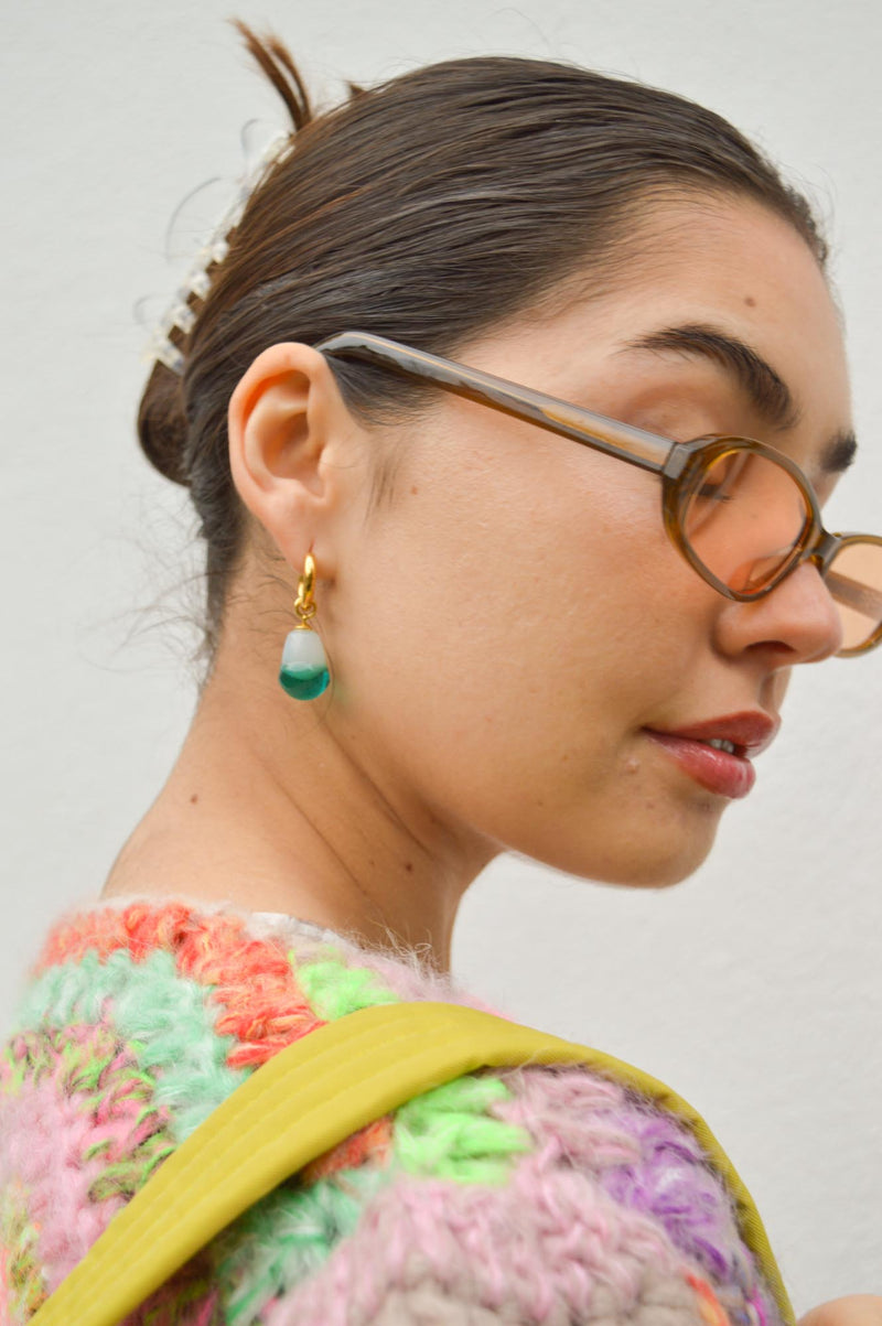 Sandralexandra Glass Pearl Aquamarine Earrings - The Mercantile London