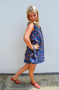Compania Fantastica Navy Floral Jacquard Mini Dress