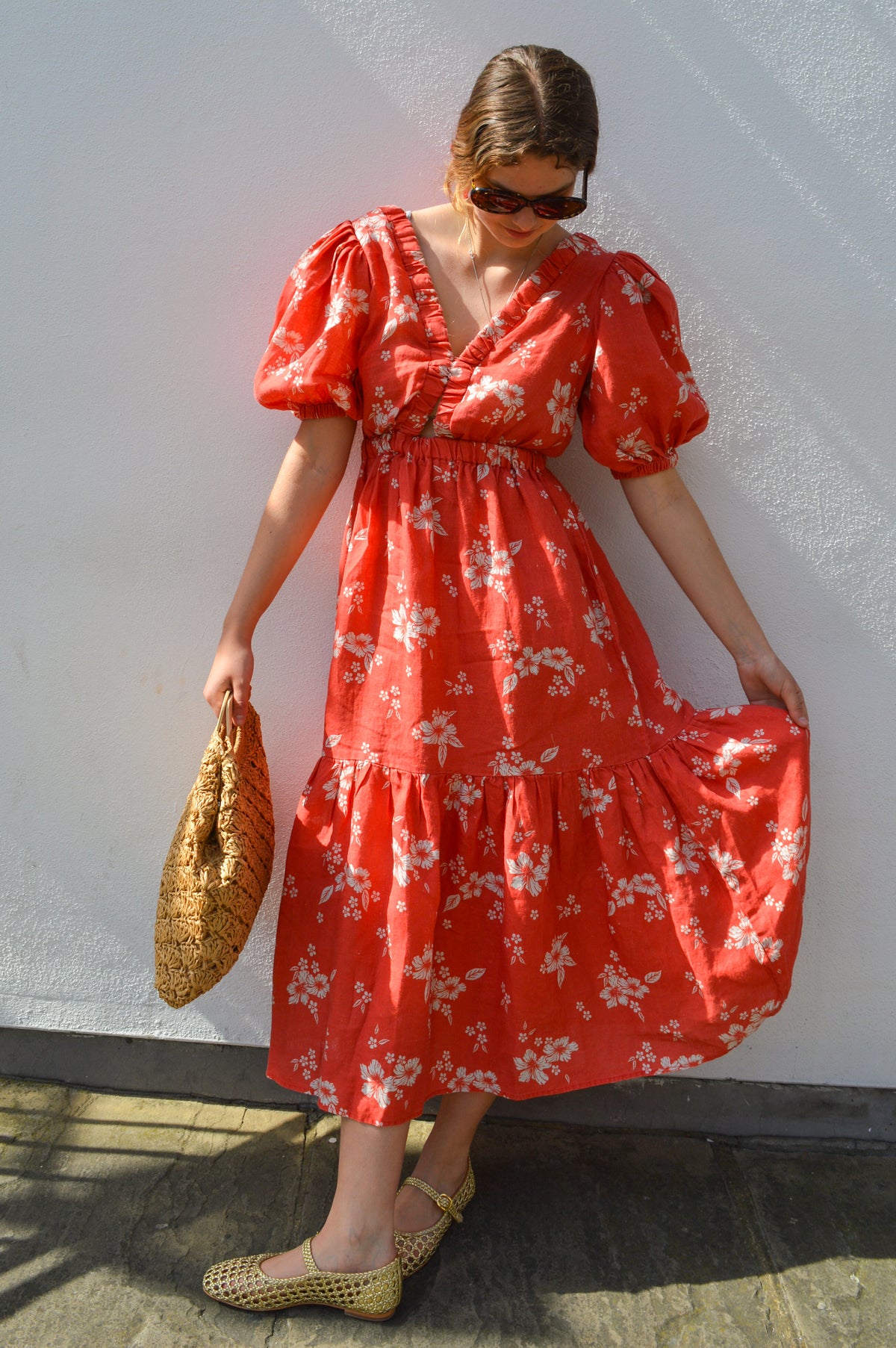 The New Society Nauplia Chilli Beach Flower Dress - The Mercantile London