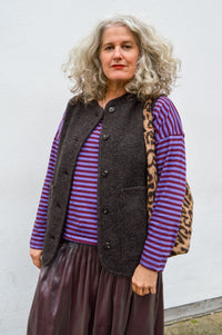 Soeur Chicago Mottle Brown Sleeveless Jacket - The Mercantile London