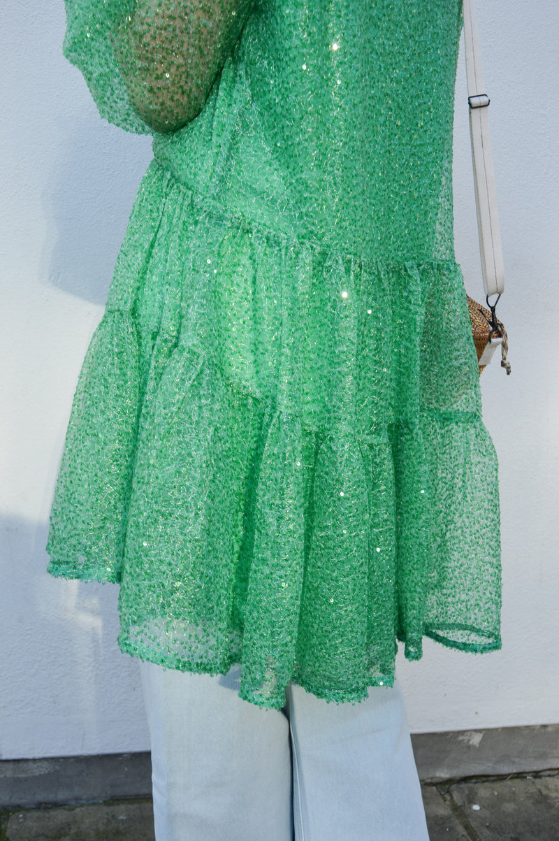 Stella Nova Bright Mint Sequins Mini Dress - The Mercantile London